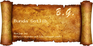 Bunda Gotlib névjegykártya